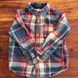 Zara Kids Plaid Button-Up shirt 3-4 years